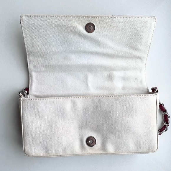 RARE Vintage Chanel No. 5 Canvas Chain Flap Bag - Picture 5 of 12